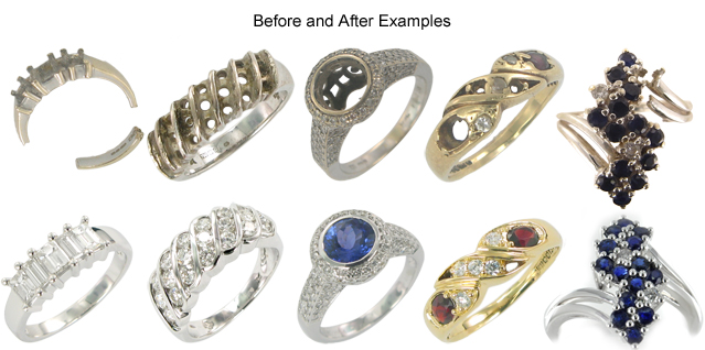 before and after images of jewelry